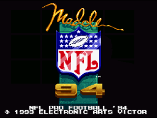 Madden NFL '94 title screen for Super Nintendo